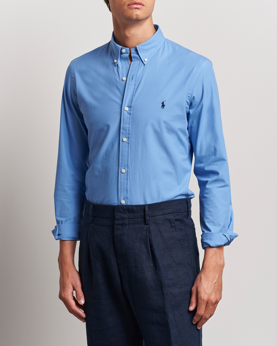 Herren | Hemden | Polo Ralph Lauren | Slim Fit Poplin Shirt Harbor Island Blue