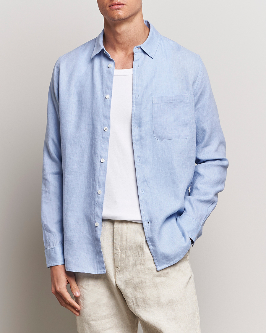 Herren | Hemden | Samsøe Samsøe | Liam Linen Shirt Brunnera Blue