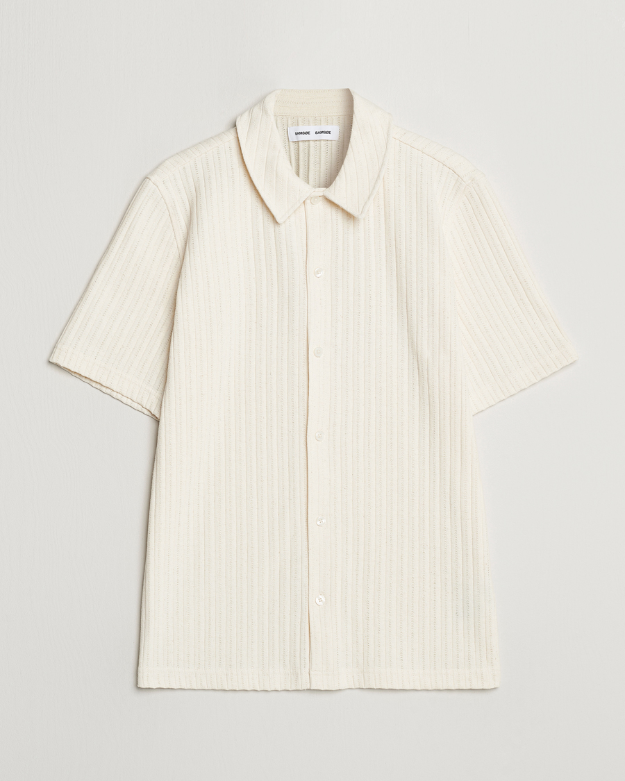 Herren | Hemden | Samsøe Samsøe | Sakvistbro Structured Short Sleeve Shirt Clear Cream