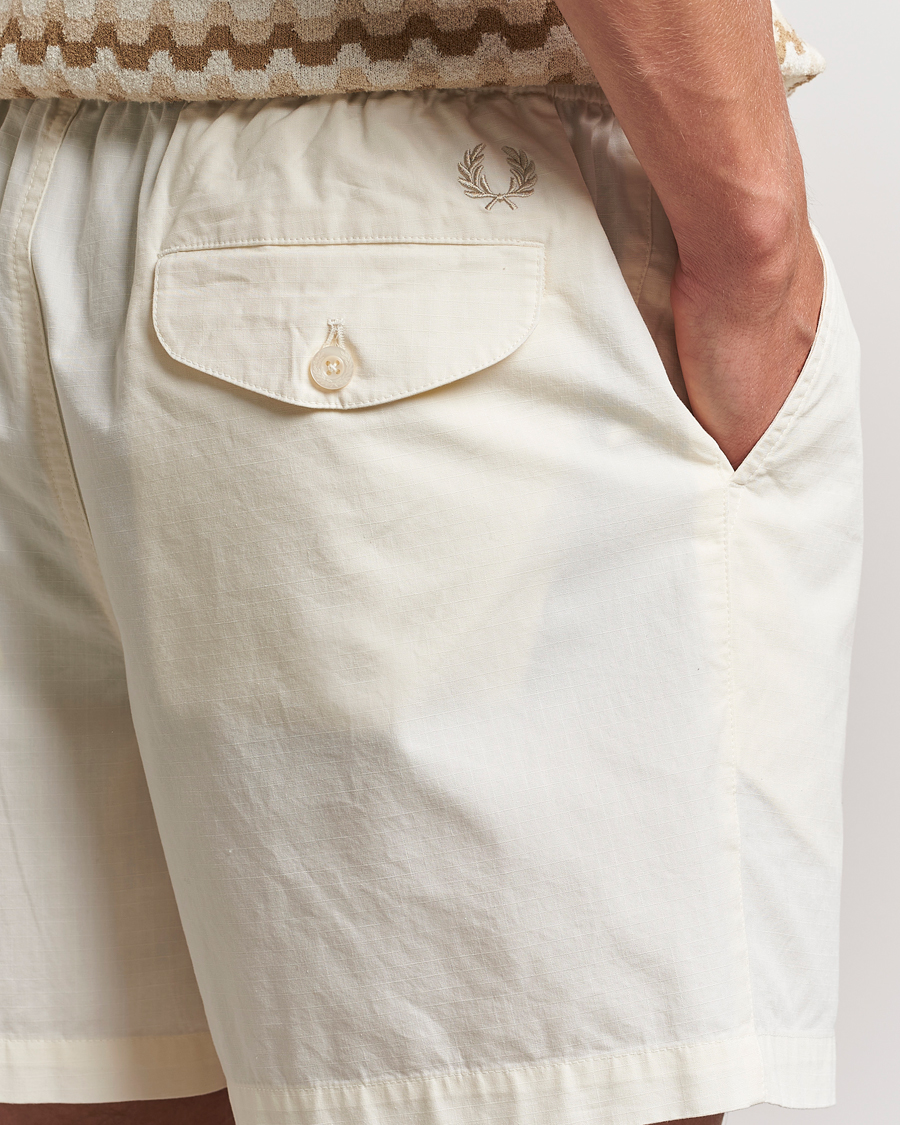 Herren | Shorts | Fred Perry | Woven Ripstop Drawstring Shorts Ecru