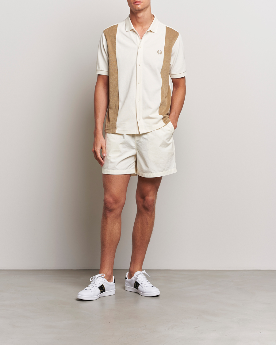 Herren | Hemden | Fred Perry | Towelling Panel Polo Short Sleeve Shirt Ecru