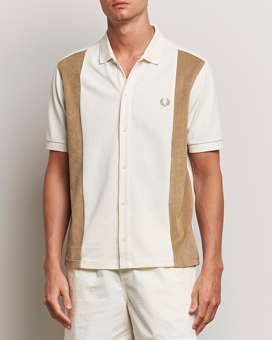 Herren | Hemden | Fred Perry | Towelling Panel Polo Short Sleeve Shirt Ecru