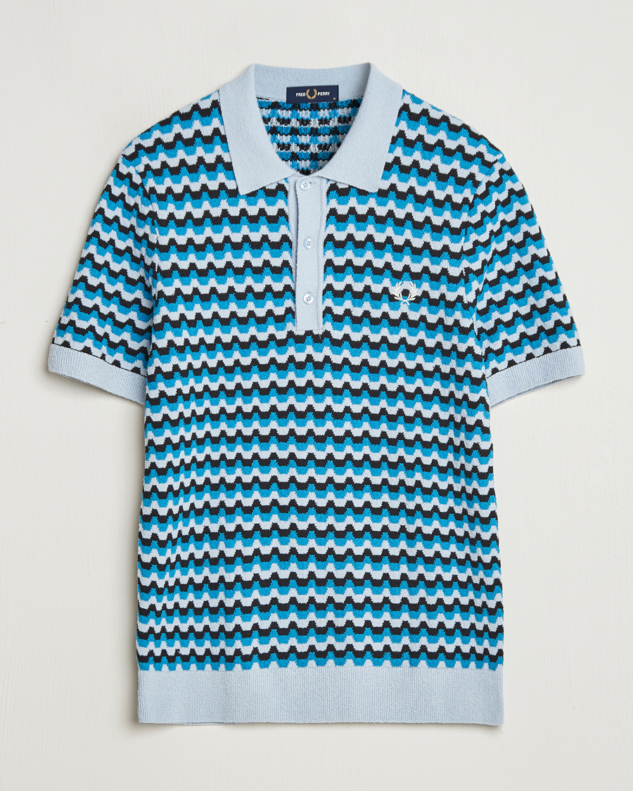 Herren | Poloshirts | Fred Perry | Bouclé Jacquard Knitted Polo Light Smoke