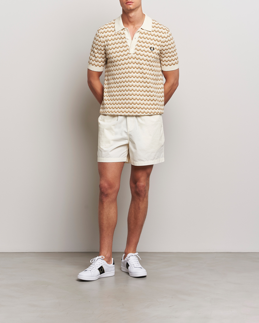 Herren | Poloshirts | Fred Perry | Bouclé Jacquard Knitted Polo Ecru