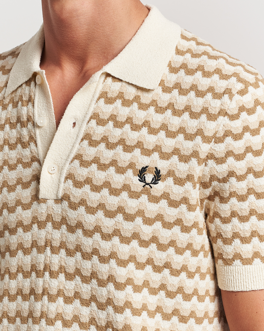 Herren | Poloshirts | Fred Perry | Bouclé Jacquard Knitted Polo Ecru