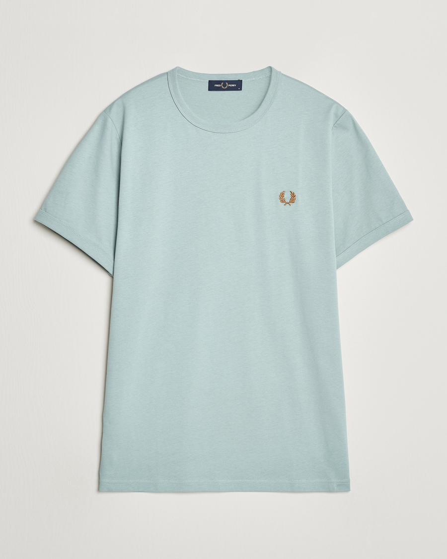 Herren | T-Shirts | Fred Perry | Ringer T-Shirt Silver Blue