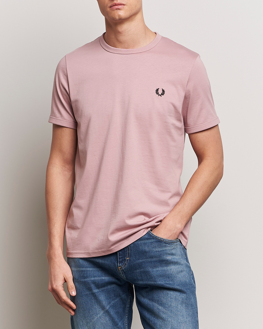 Herren | T-Shirts | Fred Perry | Ringer T-Shirt Dusty Rose Pink