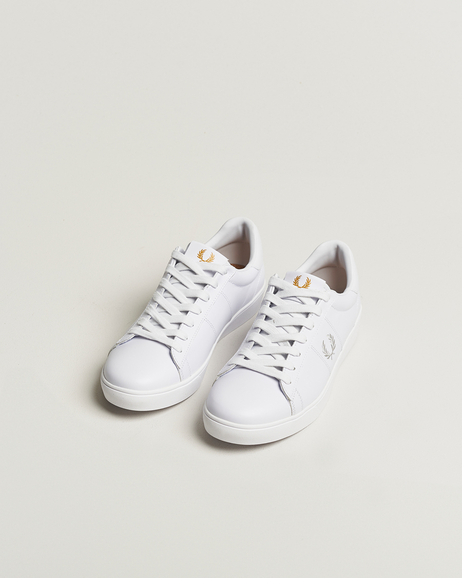 Herren | Stilsegment Casual Classics | Fred Perry | Spencer Tennis Leather Sneaker White