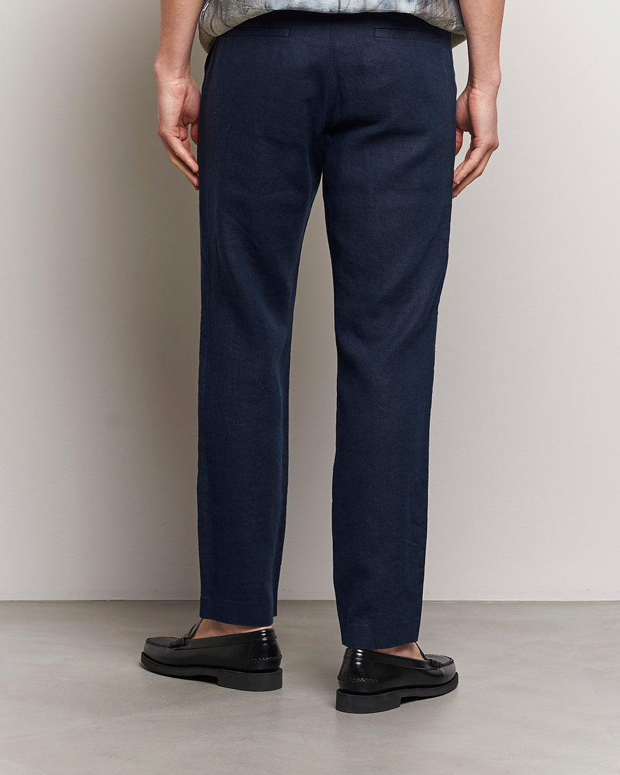 Herren | Hosen | NN07 | Theo Linen Trousers Navy Blue