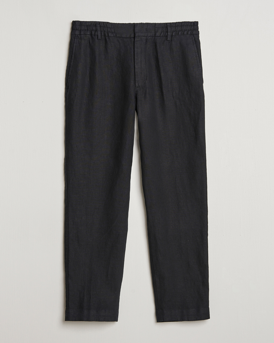 Herren | Hosen | NN07 | Billie Linen Drawstring Trousers Black