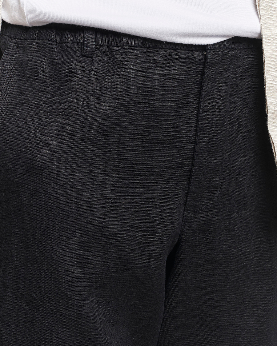 Herren | Hosen | NN07 | Billie Linen Drawstring Trousers Black