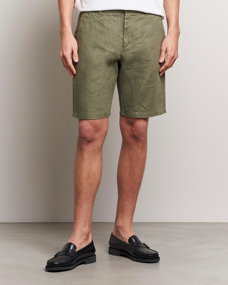 Herren | Kleidung | NN07 | Crown Linen Shorts Lichten Green
