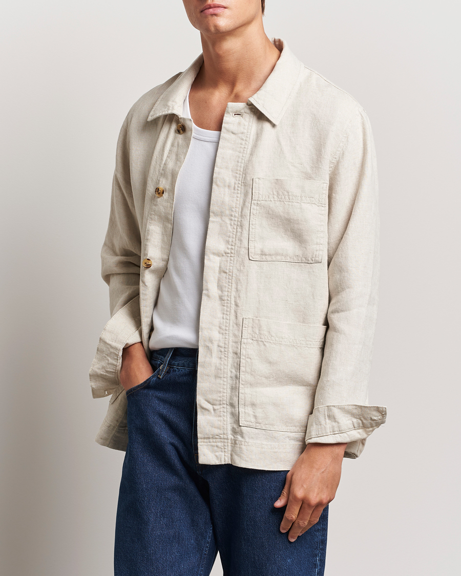 Herren | Hemden | NN07 | Olav Linen Overshirt Oat