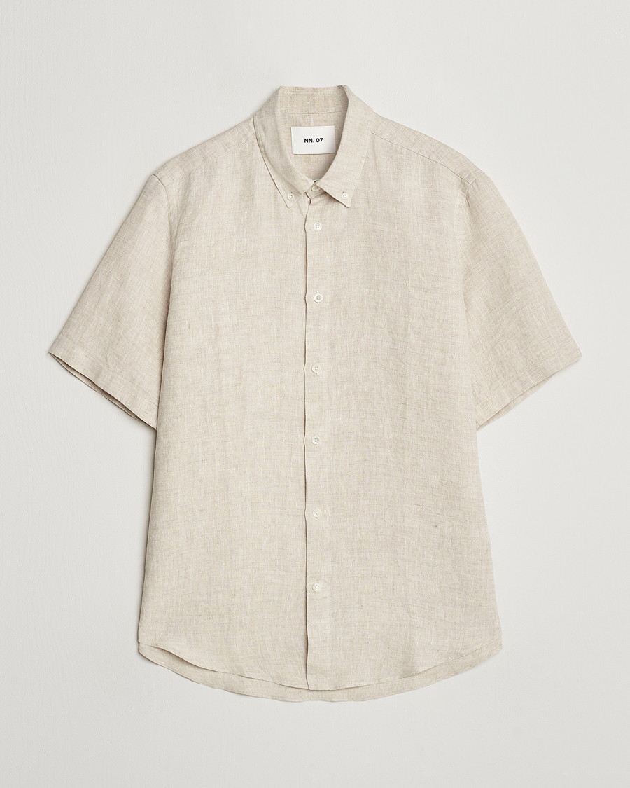 Herren | Hemden | NN07 | Arne Linen Short Sleeve Shirt Oat