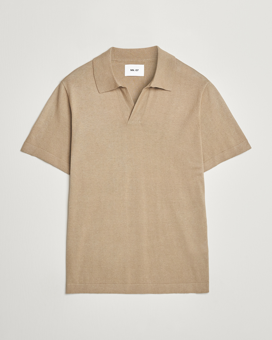 Herren | Poloshirts | NN07 | Ryan Cotton/Linen Polo Greige