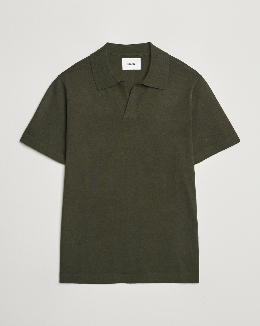 Herren | Poloshirts | NN07 | Ryan Cotton/Linen Polo Rosin Green