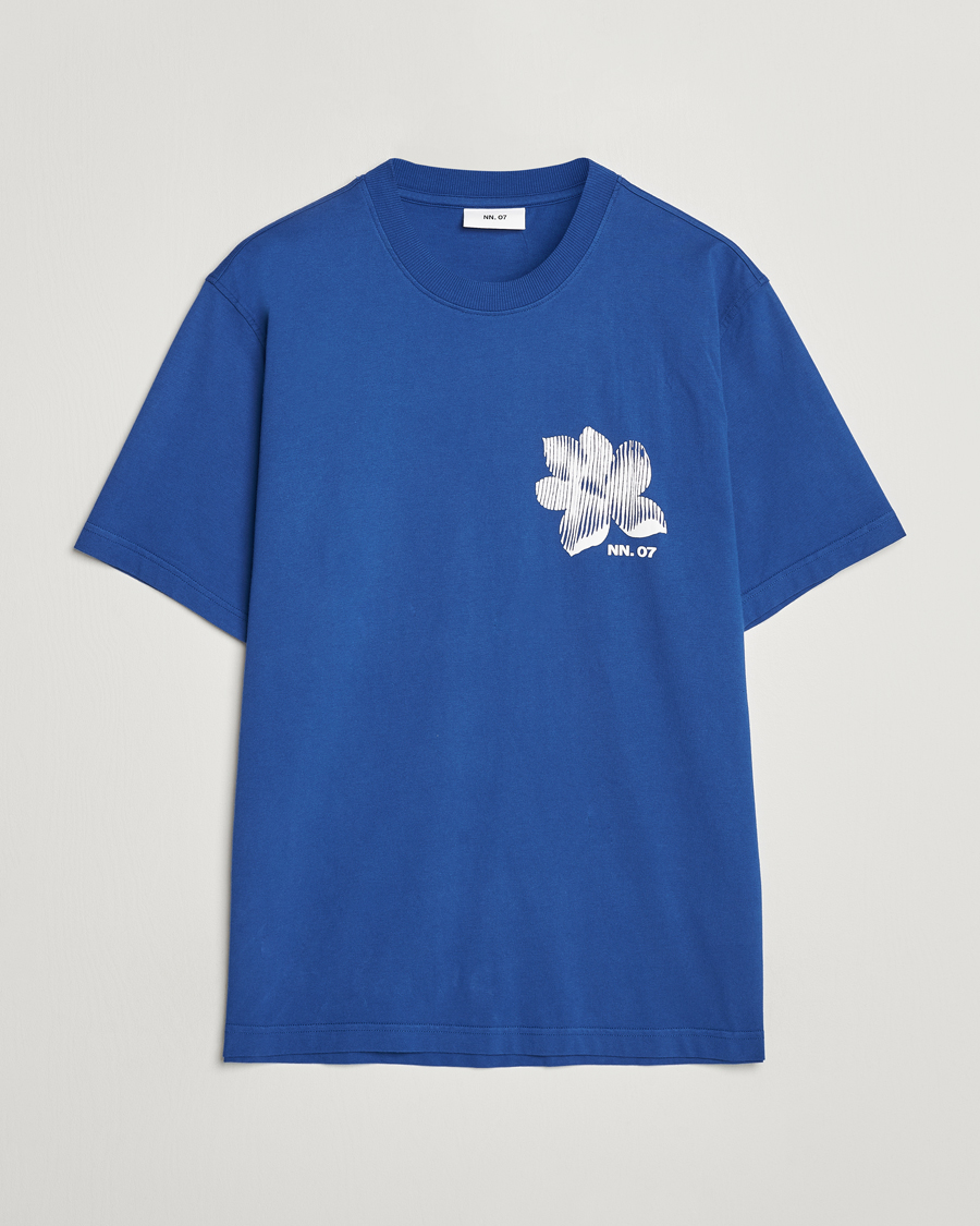Herren |  | NN07 | Adam Printed Crew Neck T-Shirt Blue Quartz