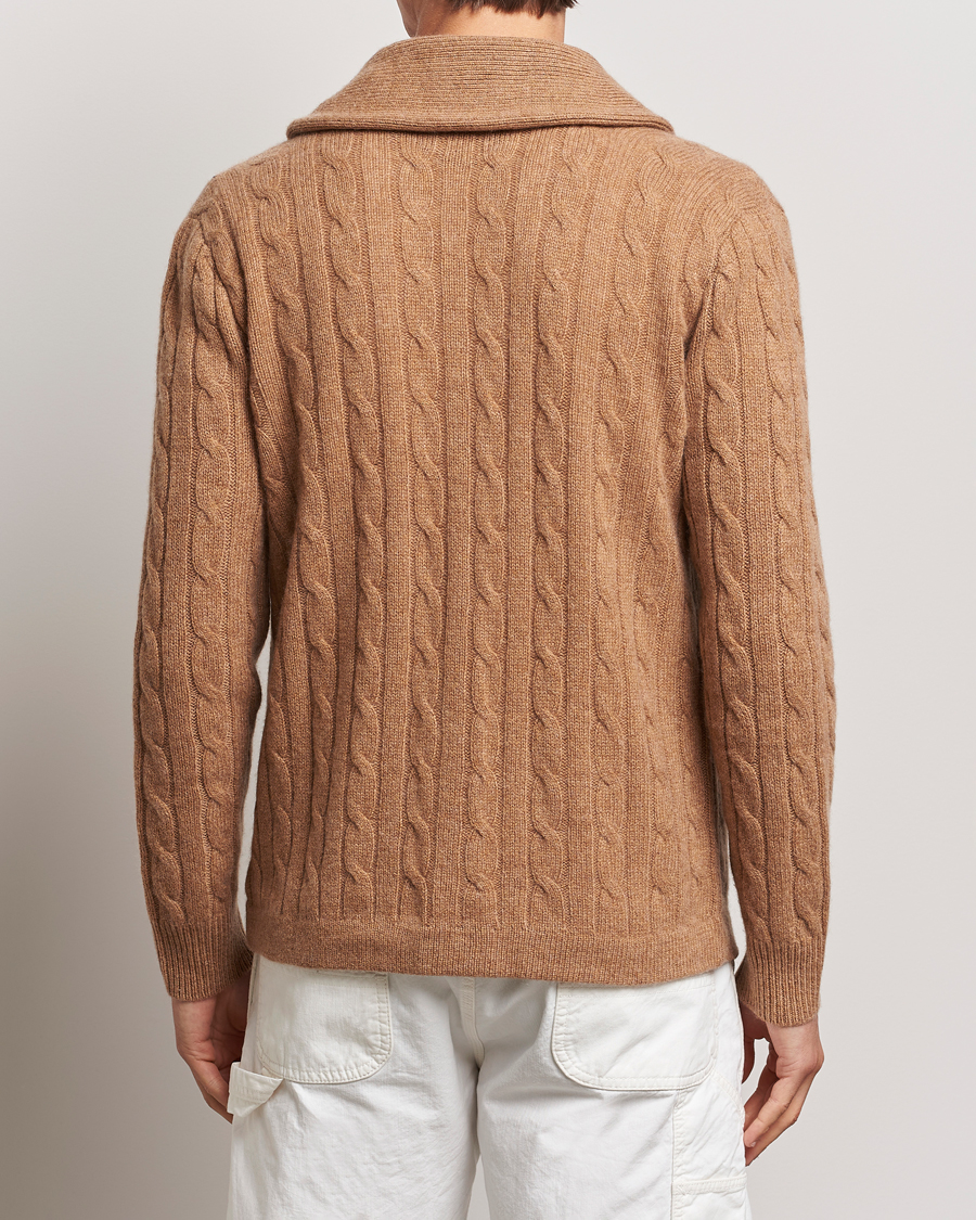 Herren | Pullover | Polo Ralph Lauren | Cashmere Cable Shawl Cardigan Brown Sugar Melange
