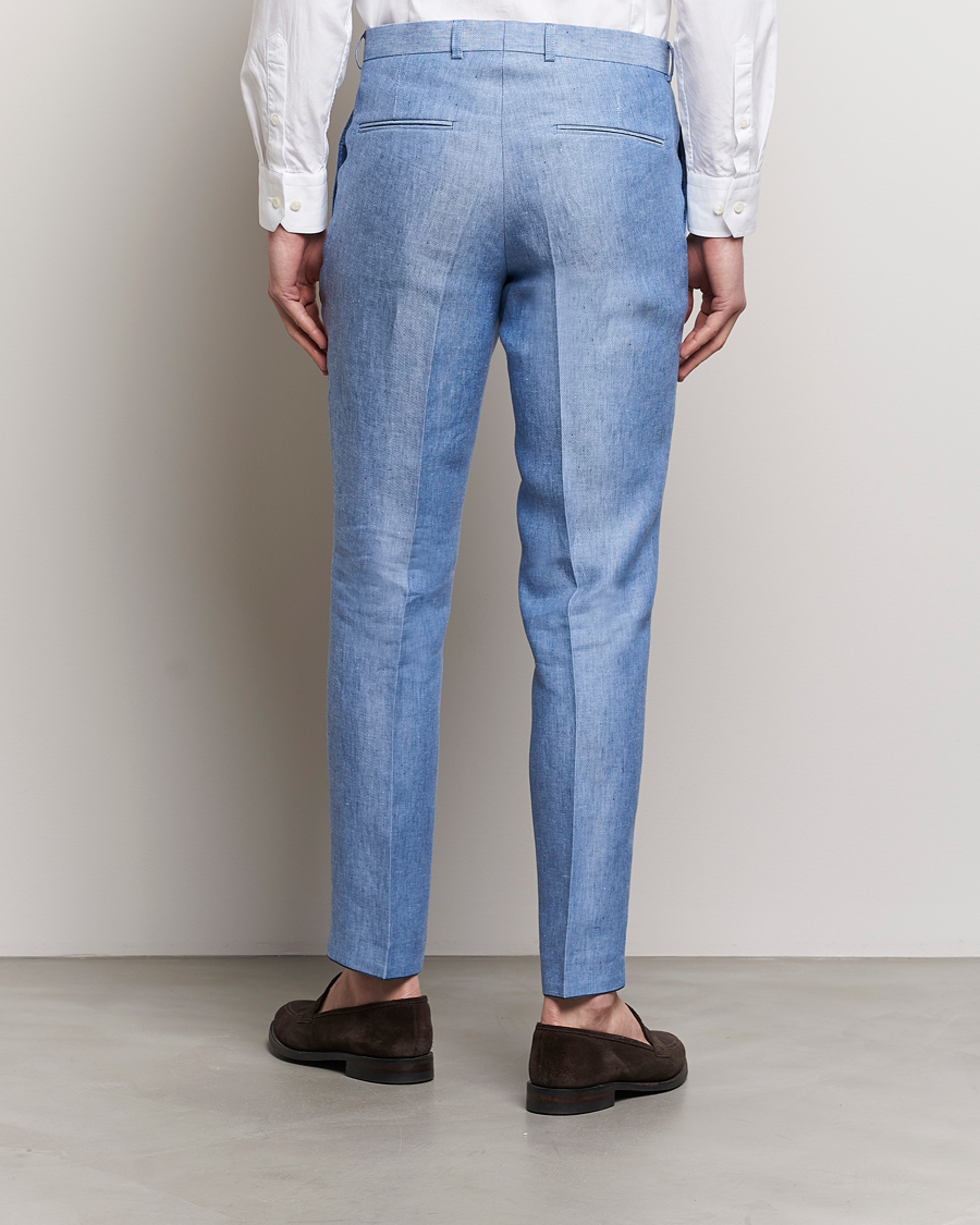 Herren | Hosen | Oscar Jacobson | Denz Linen Trousers Smog Blue