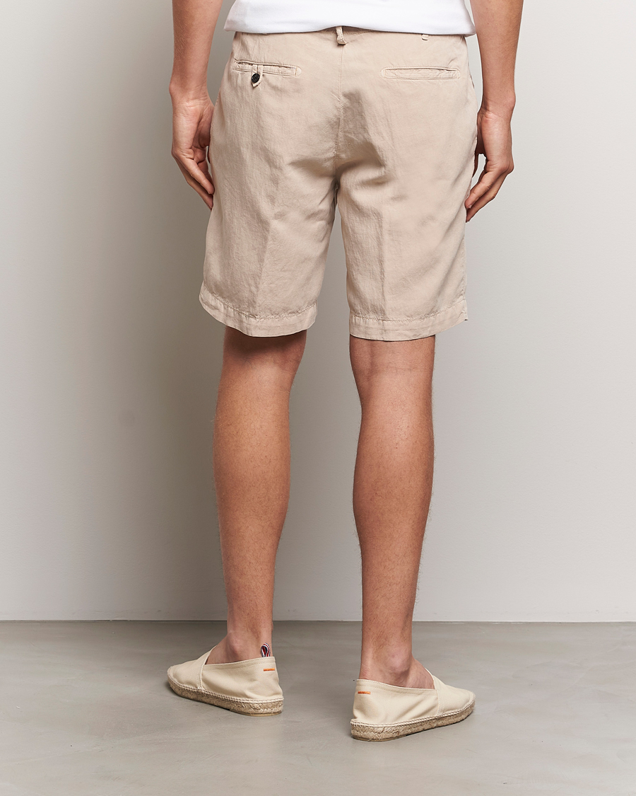 Herren | Shorts | Oscar Jacobson | Poggio Washed Linen Shorts Beige