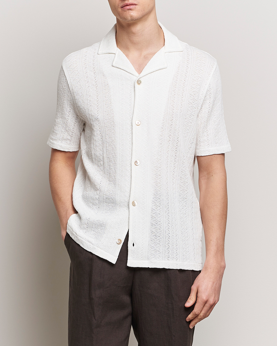 Herren | Neue Produktbilder | Oscar Jacobson | Mattis Reg Knitted Shirt White