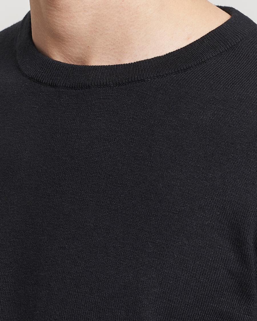 Herren | Pullover | A Day's March | Alagon Cotton/Linen Crew Black