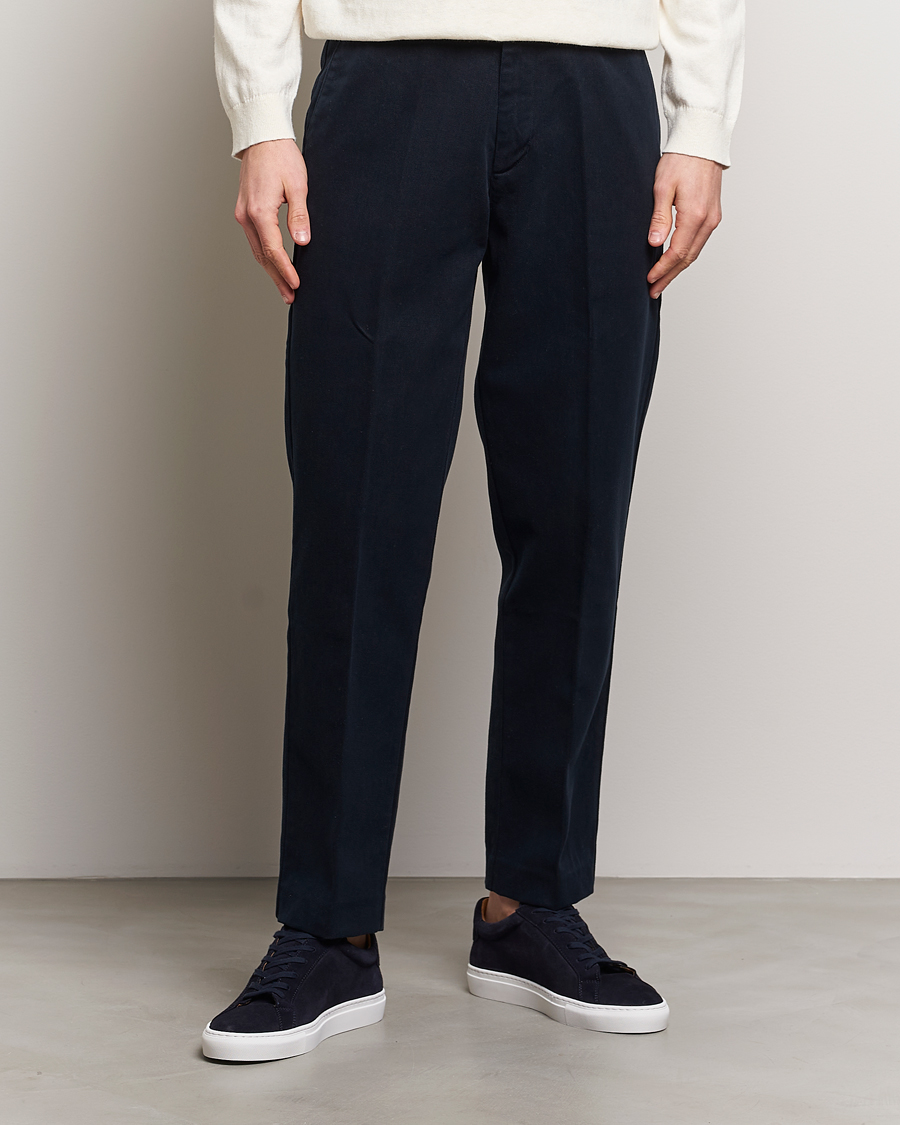 Herren | Contemporary Creators | A Day's March | Miller Cotton/Lyocell Trousers Navy