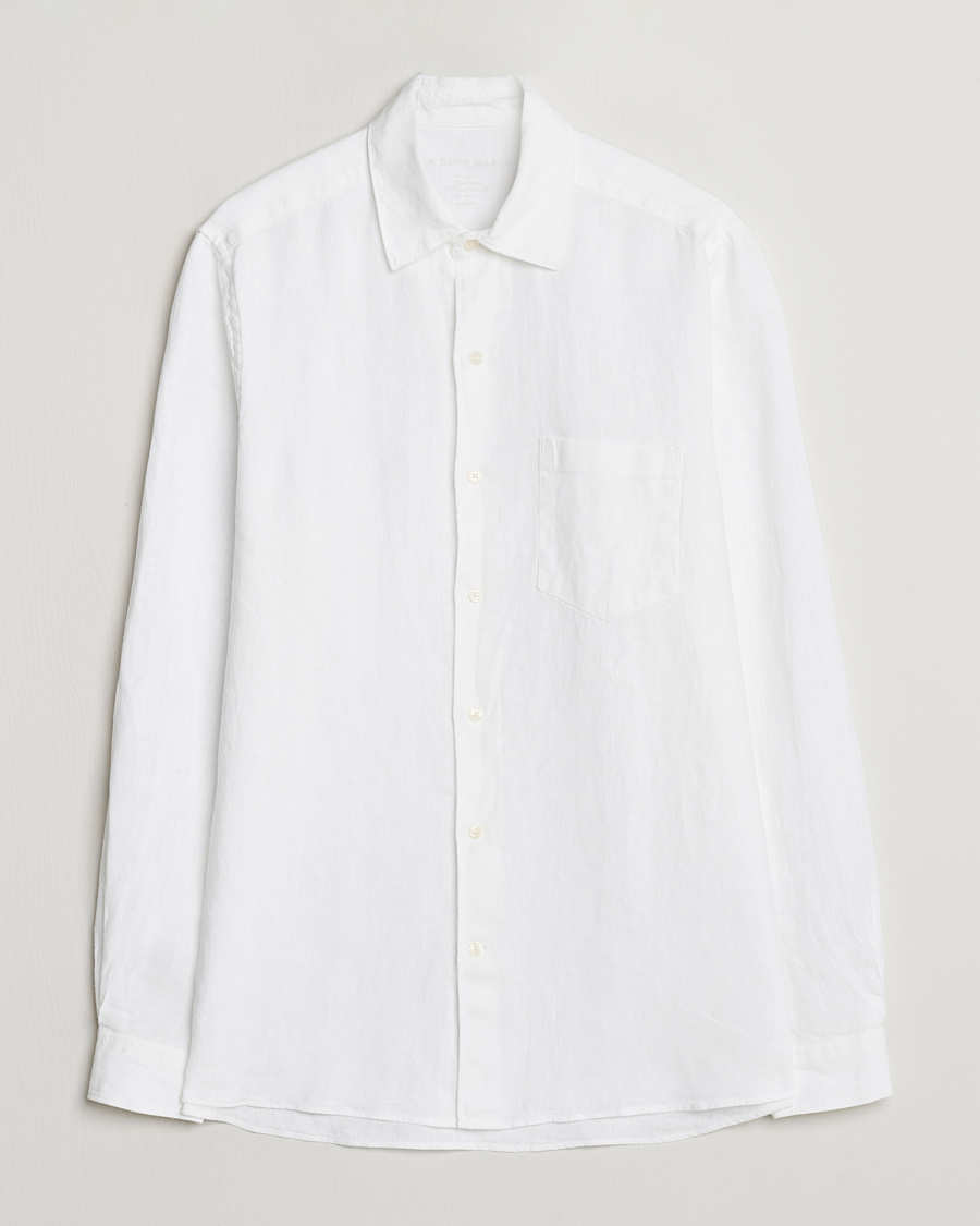 Herren | Hemden | A Day's March | Abu Linen Shirt White