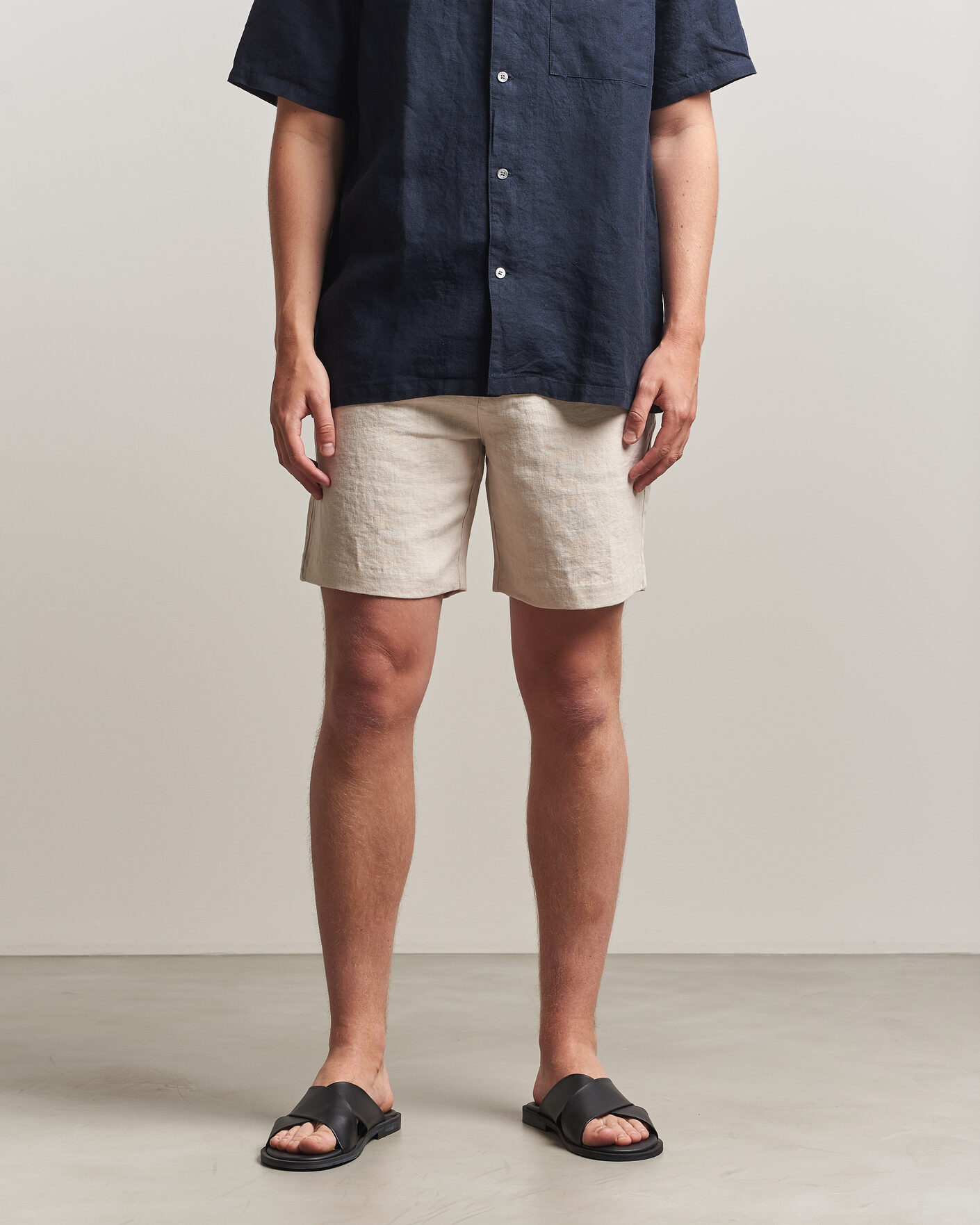 Herren | Shorts | A Day's March | Luny Linen Shorts Oyster