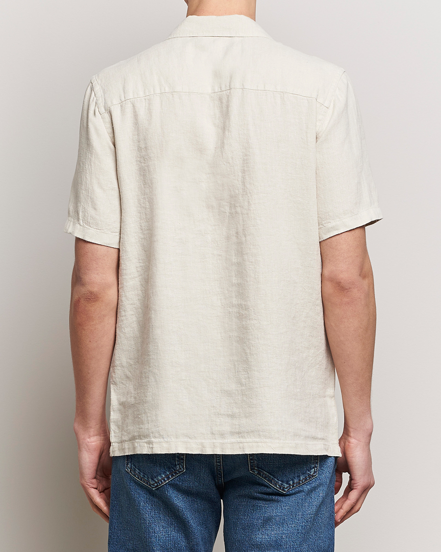 Herren | Hemden | A Day's March | Yamu Linen Short Sleeve Shirt Sand