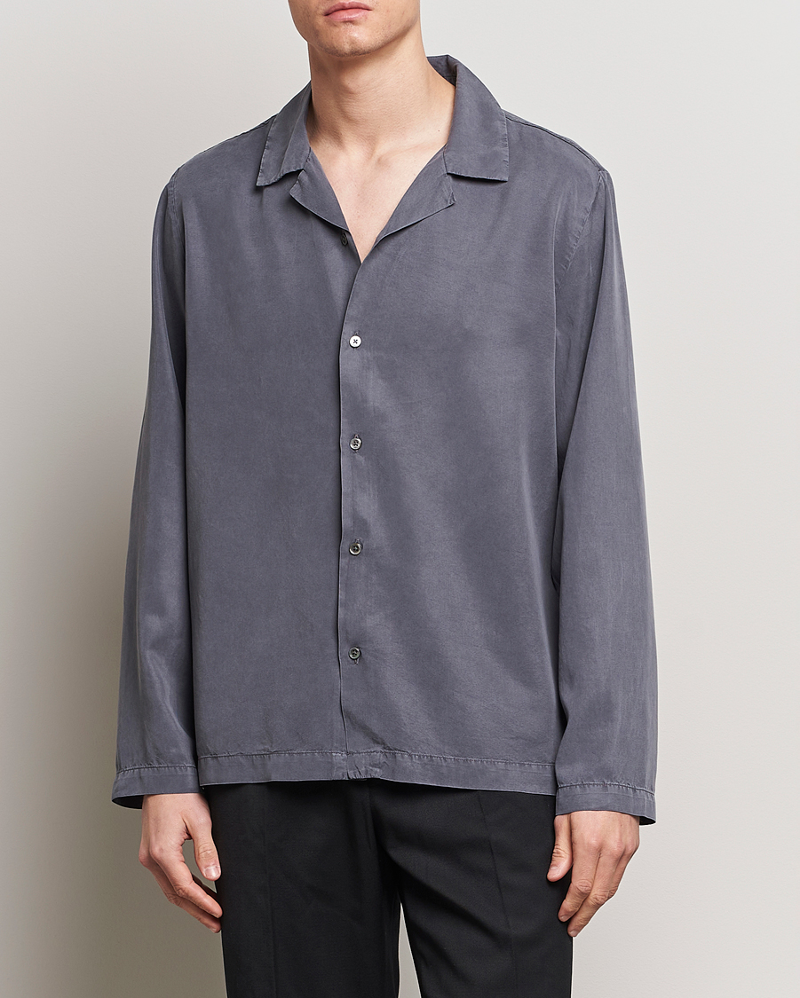 Men | Contemporary Creators | A Day\'s March | Chase Camp Collar Lyocell Shirt Dark Grey