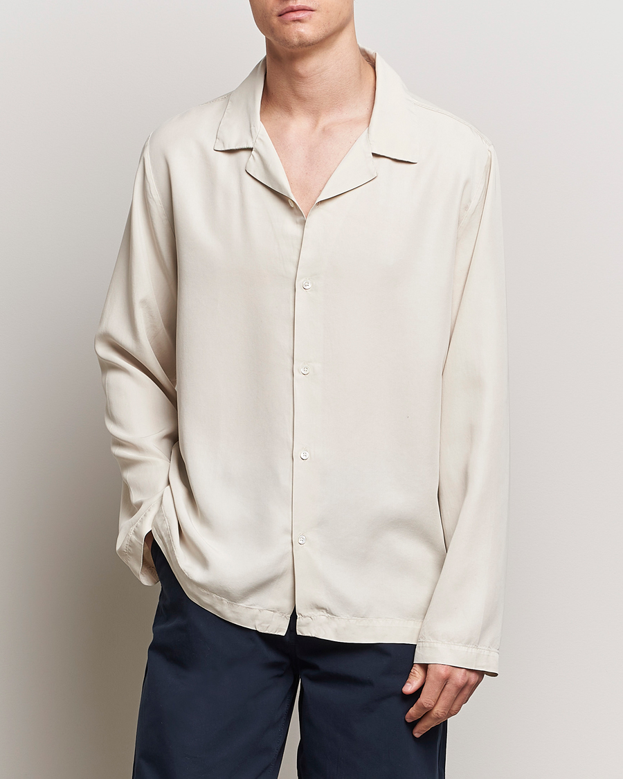 Men | Contemporary Creators | A Day\'s March | Chase Camp Collar Lyocell Shirt Oyster
