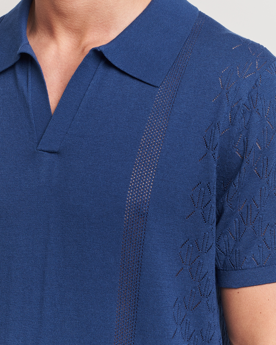 Herren | Poloshirts | J.Lindeberg | Ringo Open Collar Estate Blue