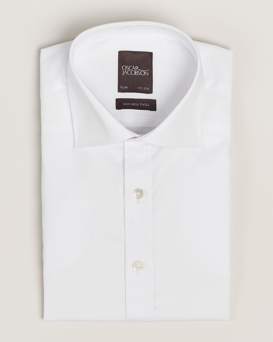 Herren | Hemden | Oscar Jacobson | Slim Fit Cut Away Non Iron Twill Optical White