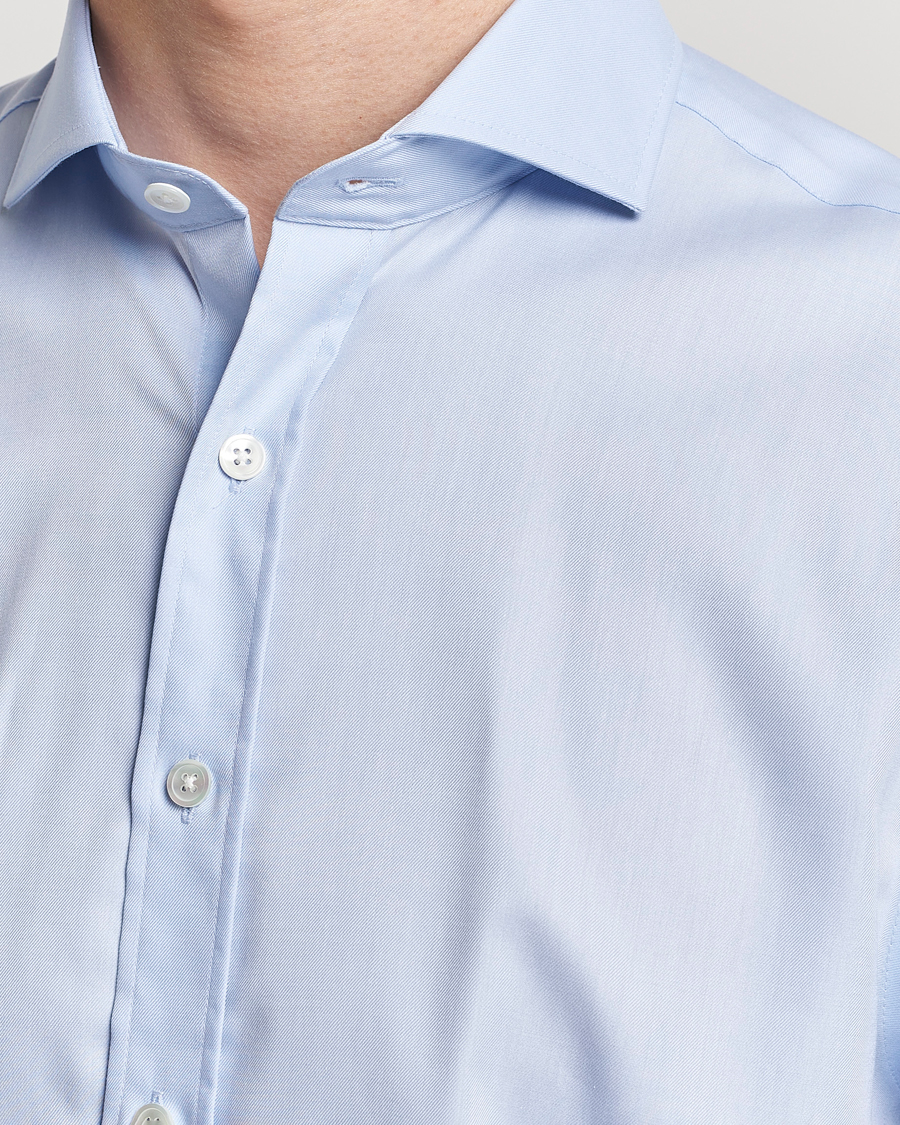 Herren | Hemden | Oscar Jacobson | Reg Fit Cut Away Non Iron Twill Light Blue