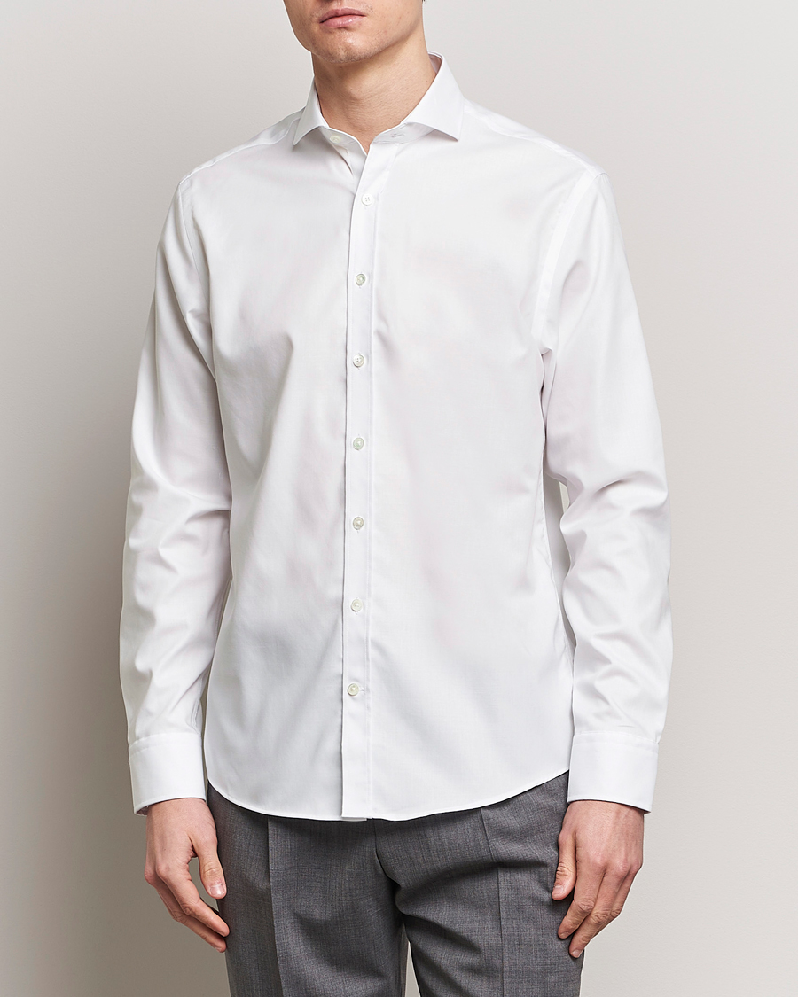 Herren | Hemden | Oscar Jacobson | Reg Fit Cut Away Non Iron Twill Optical White