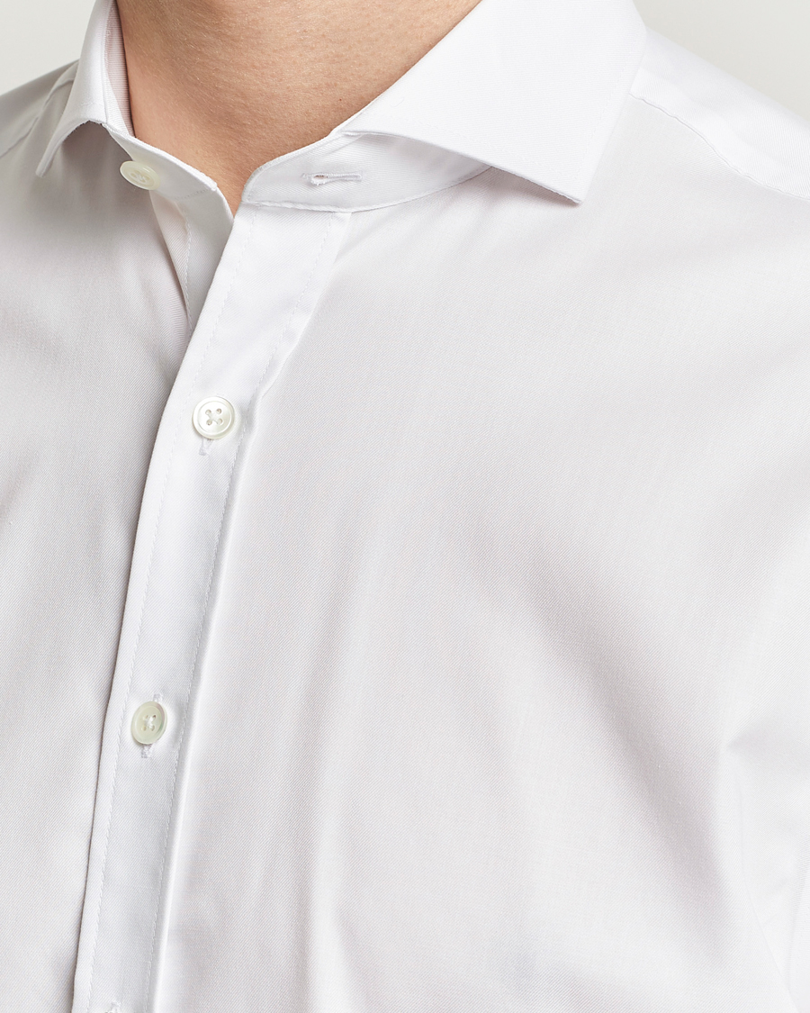 Herren | Hemden | Oscar Jacobson | Reg Fit Cut Away Non Iron Twill Optical White