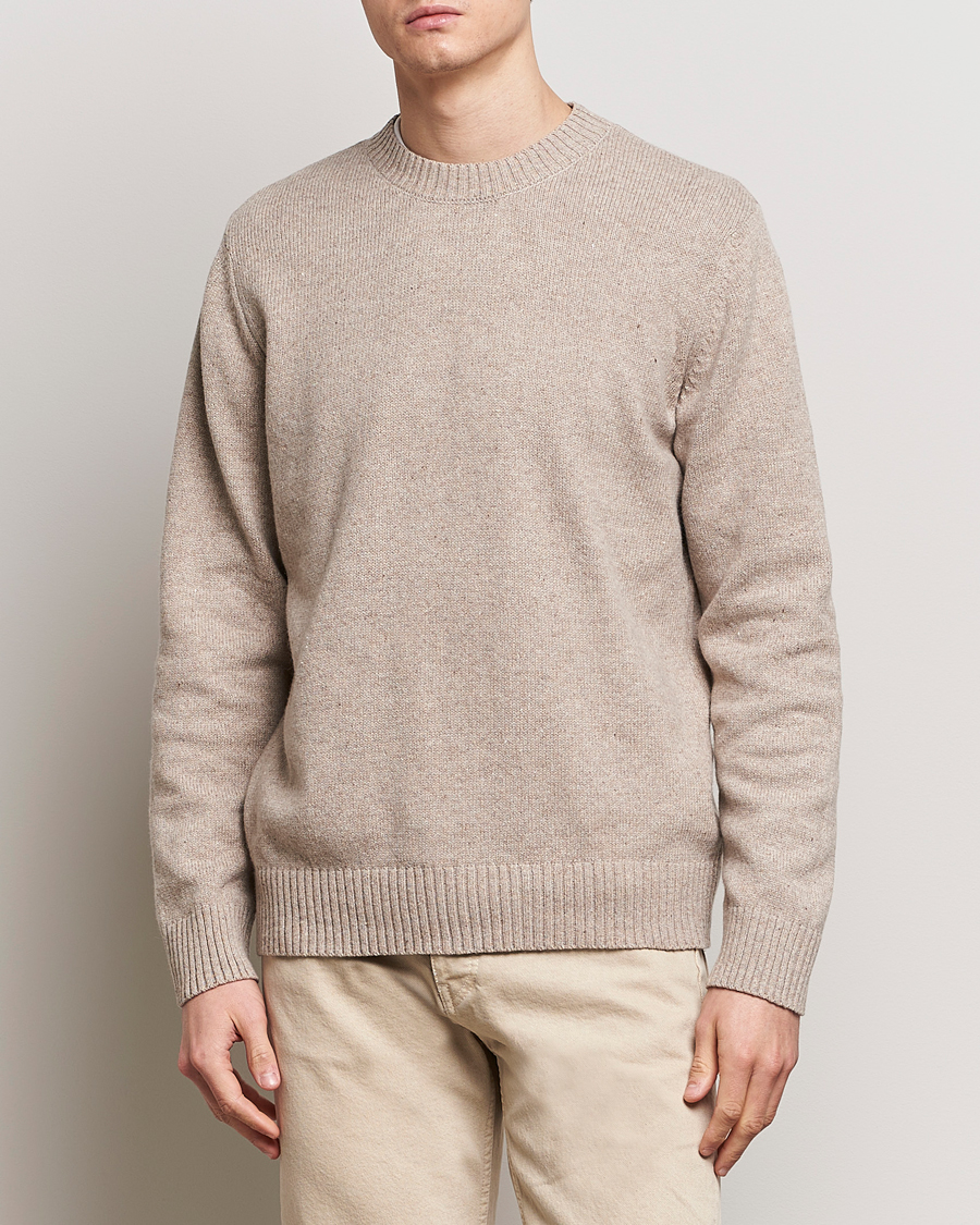 Men | Sweaters & Knitwear | A.P.C. | Pull Lucien Wool Knitted Sweater Beige