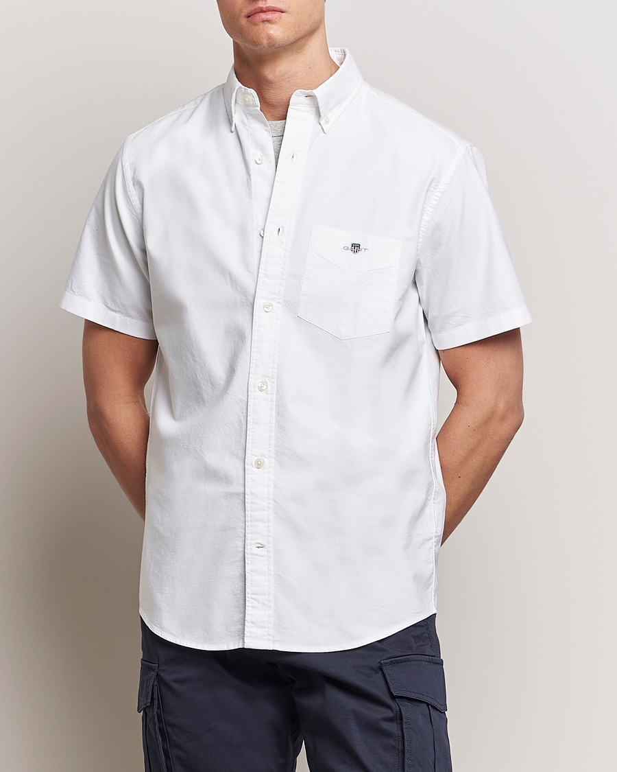 Herren | Hemden | Gant | Regular Short Sleeve Oxford Shirt White