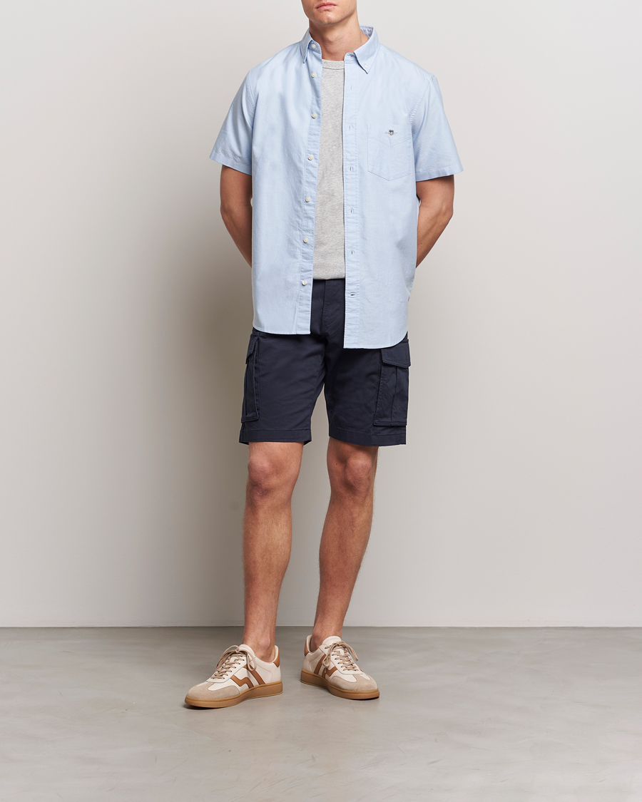 Herren | Hemden | Gant | Regular Short Sleeve Oxford Shirt Light Blue