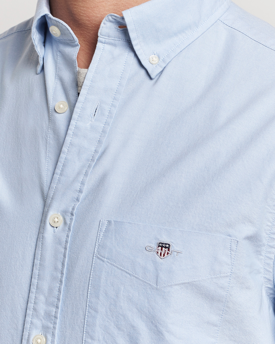 Herren | Hemden | Gant | Regular Short Sleeve Oxford Shirt Light Blue