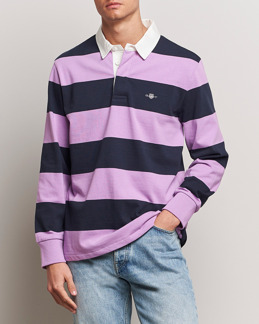 Herren | Pullover | GANT | Reg Shield Striped Heavy Rugger Orchid Lilac