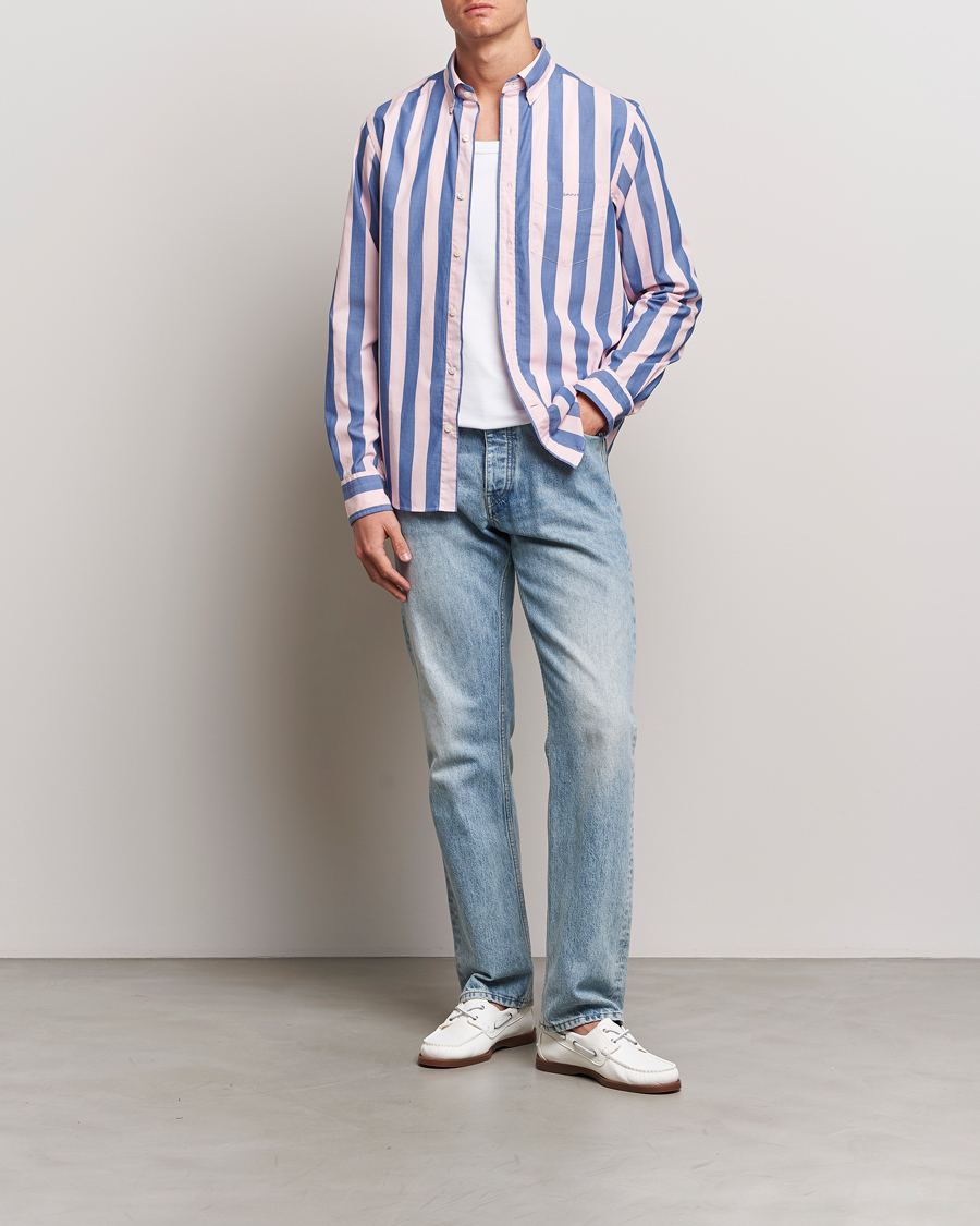 Herren | Hemden | GANT | Reg Poplin Parasol Stripe Shirt Blushing Pink