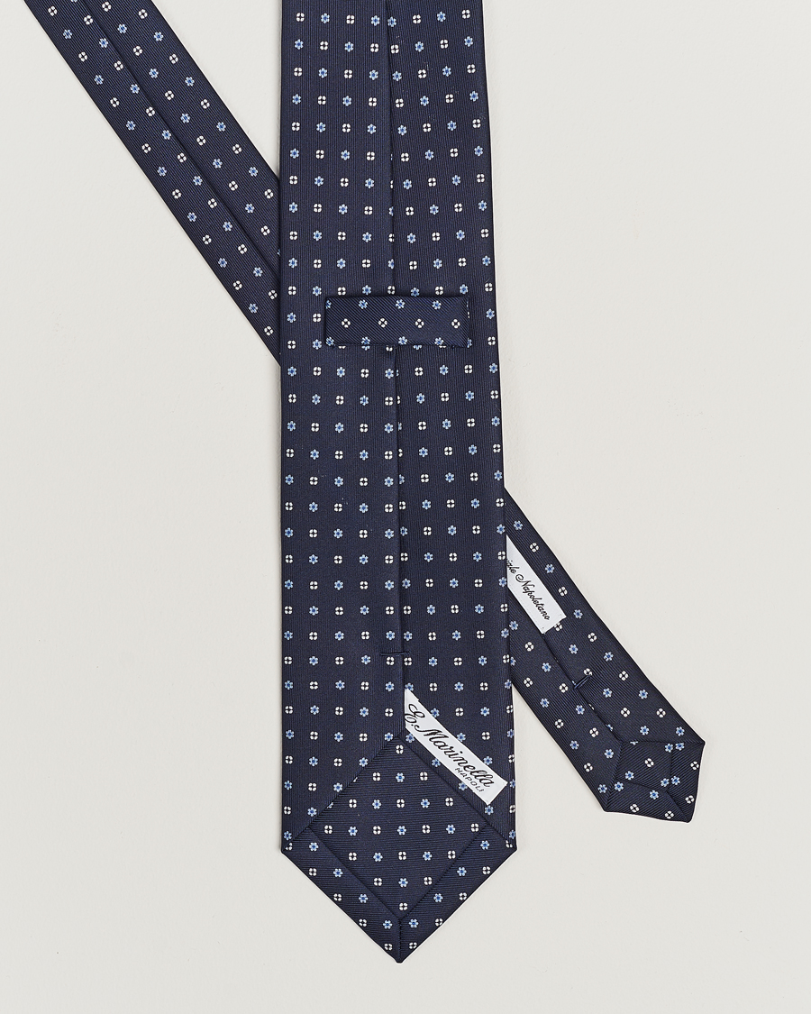Herren |  | E. Marinella | 3-Fold Printed Silk Tie Navy