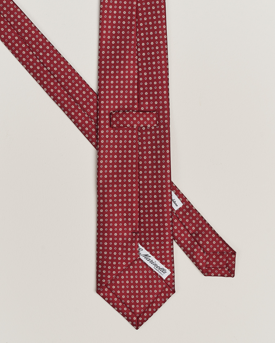 Herren |  | E. Marinella | 3-Fold Printed Silk Tie Burgundy