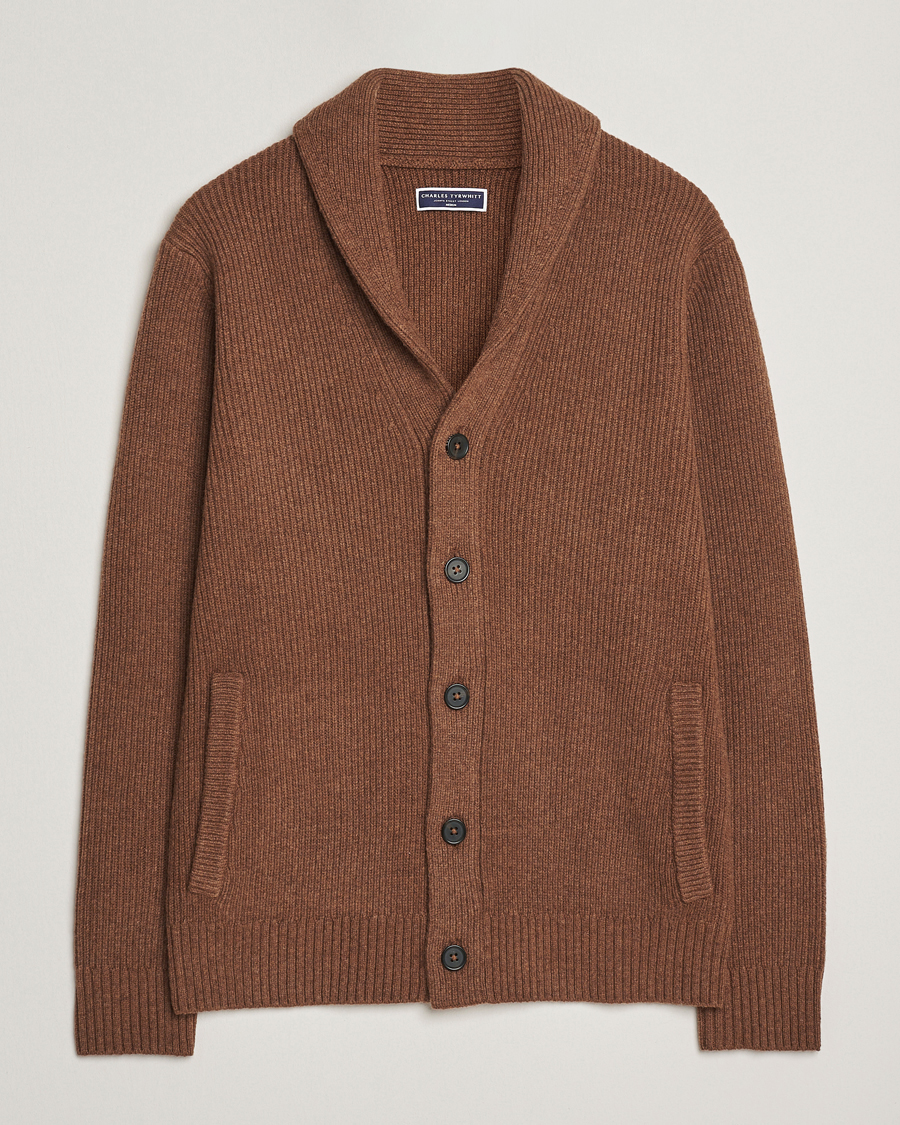 Herren |  | Charles Tyrwhitt | Chunky Merino Shawl Neck Cardigan Toffee