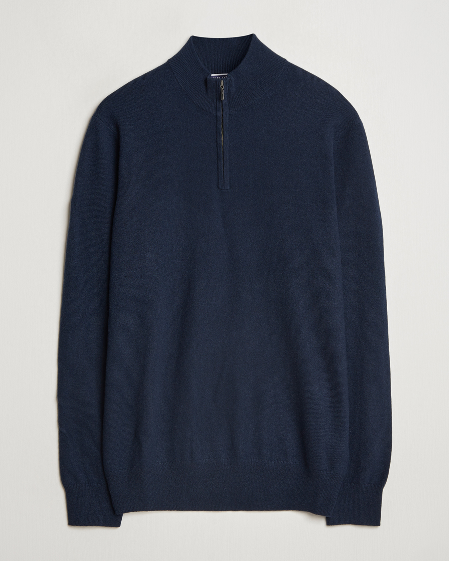 Herren | Pullover | Charles Tyrwhitt | Pure Cashmere Zip Neck Jumper Navy