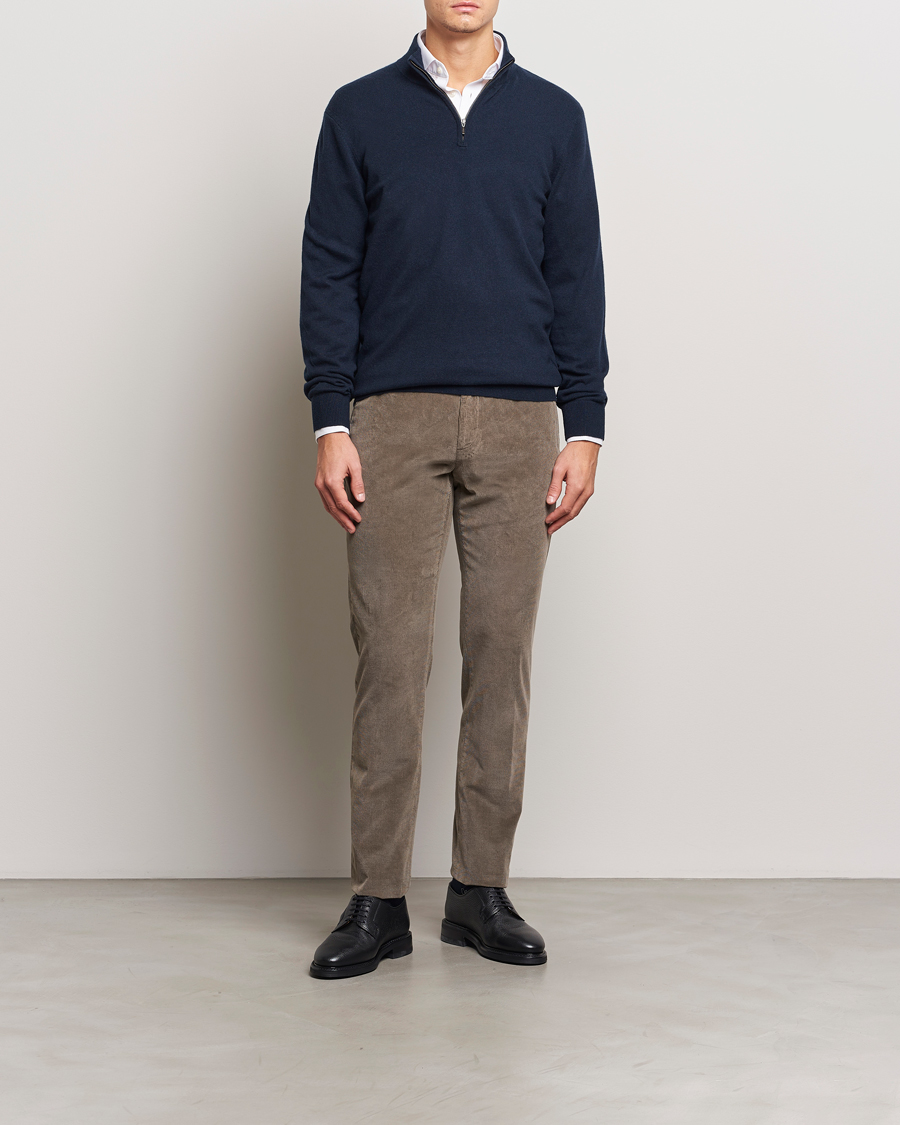 Herren | Pullover | Charles Tyrwhitt | Pure Cashmere Zip Neck Jumper Navy