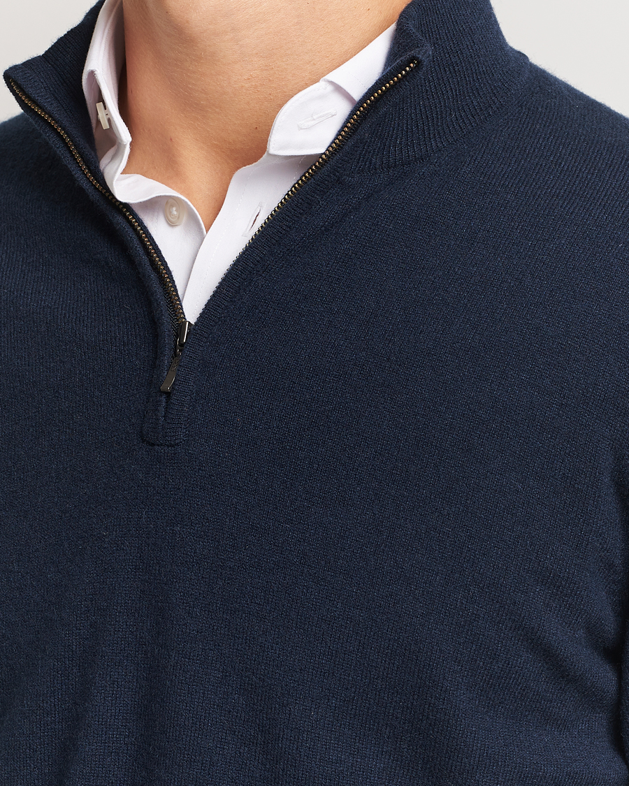 Herren | Pullover | Charles Tyrwhitt | Pure Cashmere Zip Neck Jumper Navy