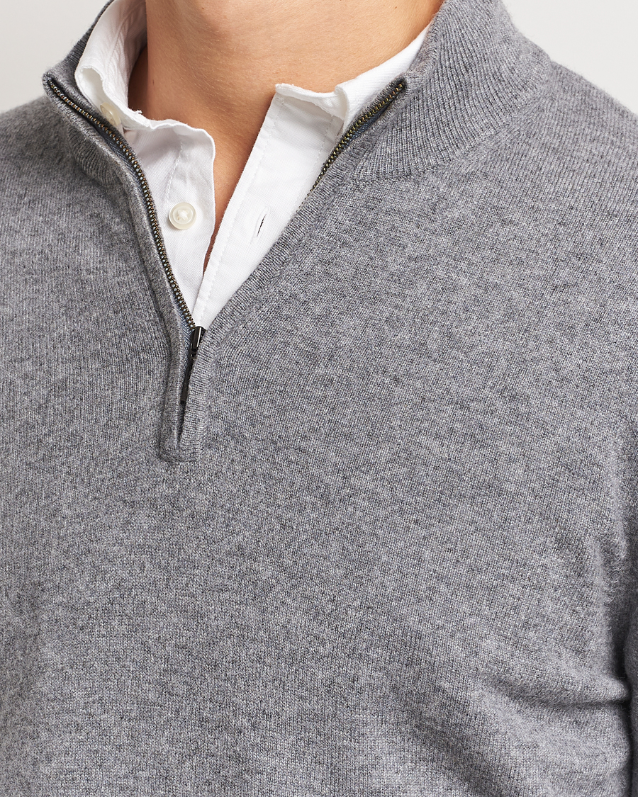 Herren | Pullover | Charles Tyrwhitt | Pure Cashmere Zip Neck Jumper Grey